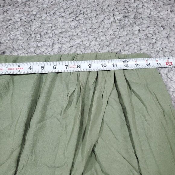 READ Aritzia Wilfred Pursuit Faux Wrap Midi Skirt Green Tulip Hem Size Small - Picture 9 of 10